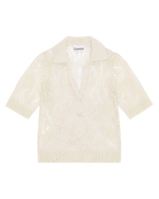 Ganni White Lace Shirt