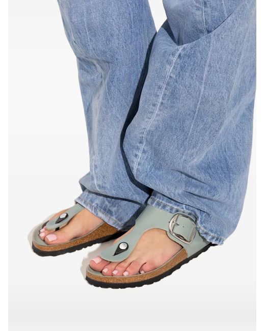 Birkenstock Green Gizeh Big Buckle Sandals