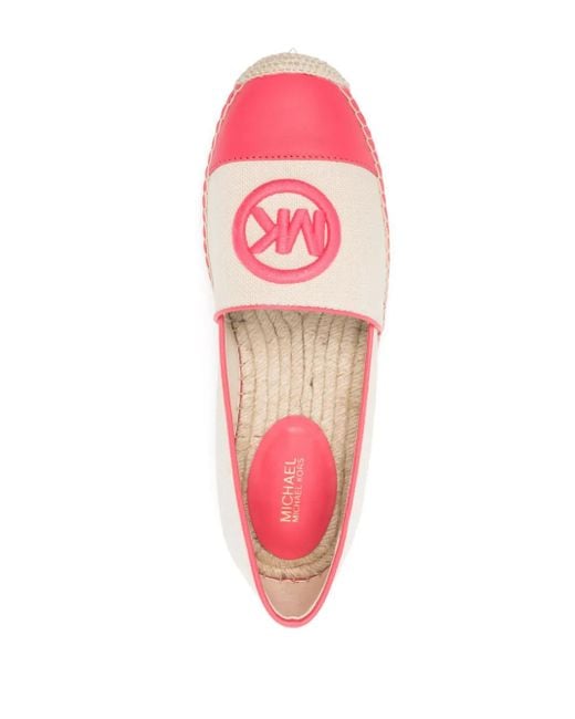 MICHAEL Michael Kors Pink Monogram-Embroidered Espadrilles