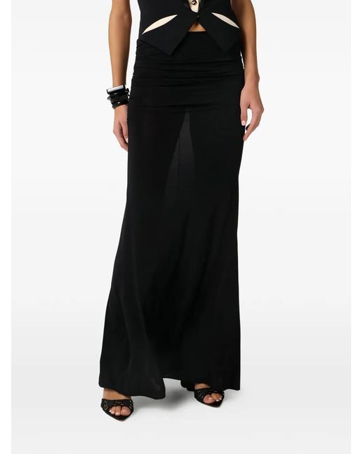 Elisabetta Franchi Black Crêpe Jersey Skirt With Draping