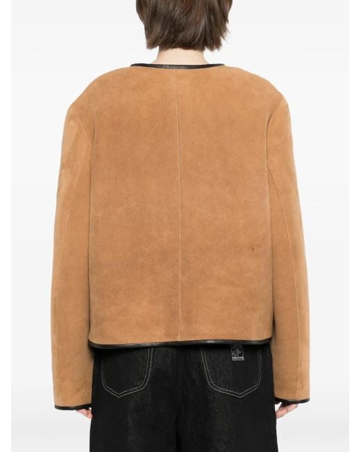 Blazé Milano Natural Button-Fastening Shearling Jacket