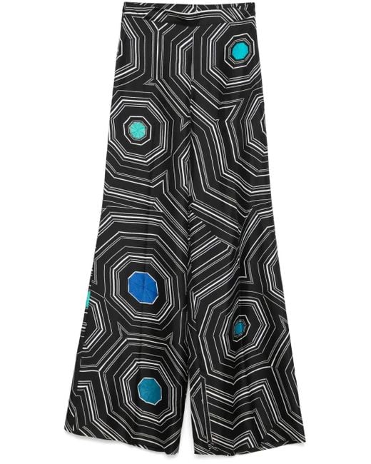 Sandro X Louise Bourgeois Broek Met Geometrische Print in het Black