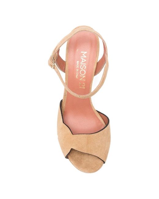 MAISON 21 Natural Buckle-Strap Sandals