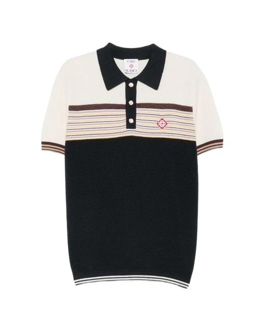 Casablanca Black Colour-Block Polo Shirt for men
