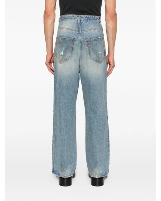 Vetements Blue Distressed-Effect Five-Pockets Jeans