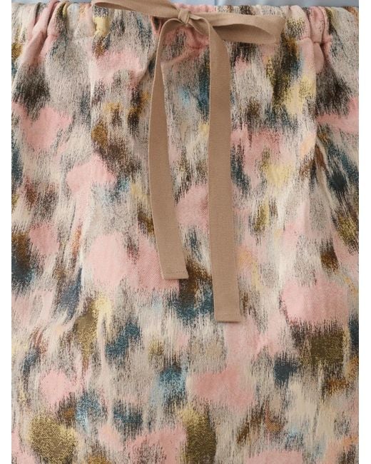 Fabiana Filippi White Floral Print Tie Skirt