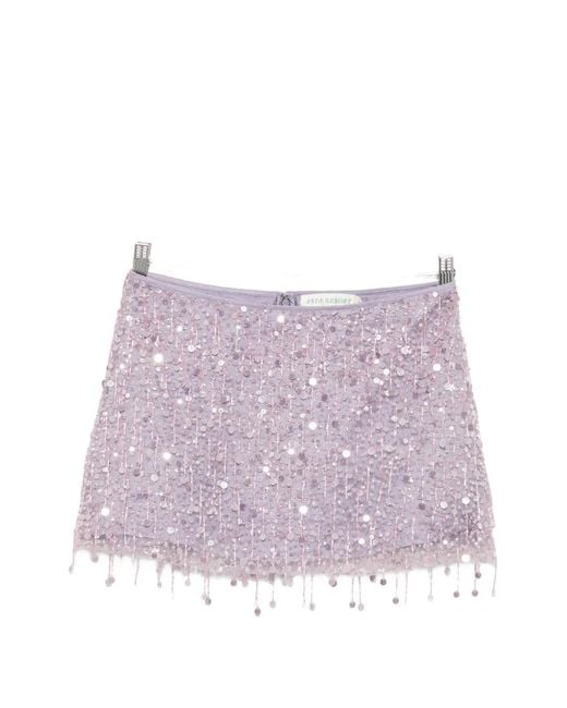 Asta Resort Purple Yasmin Hand-Beaded Skirt