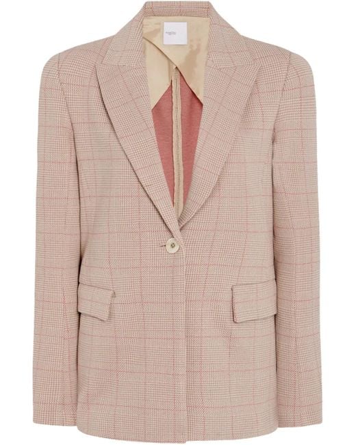 Rosetta Getty Natural Checked Blazer