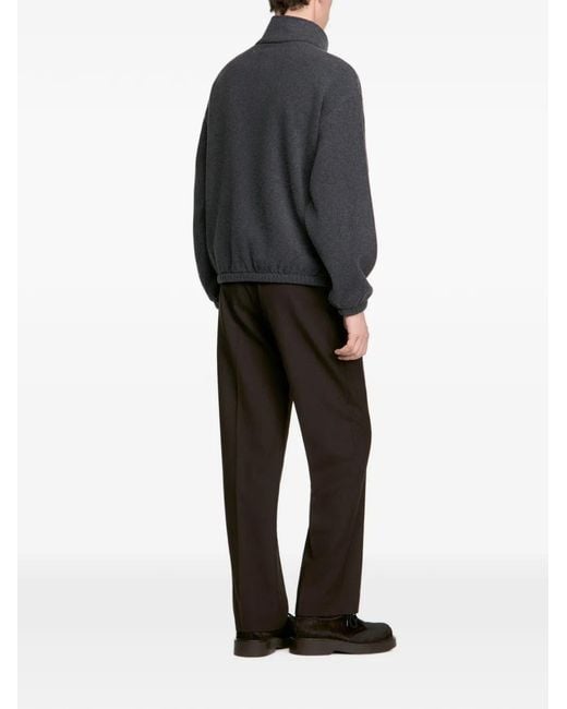 Sandro Blue Zipped Standing Collar Sweatshirt for men