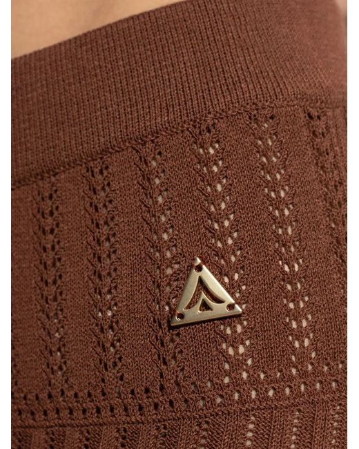 Akep Brown Openwork Straight-Leg Trousers