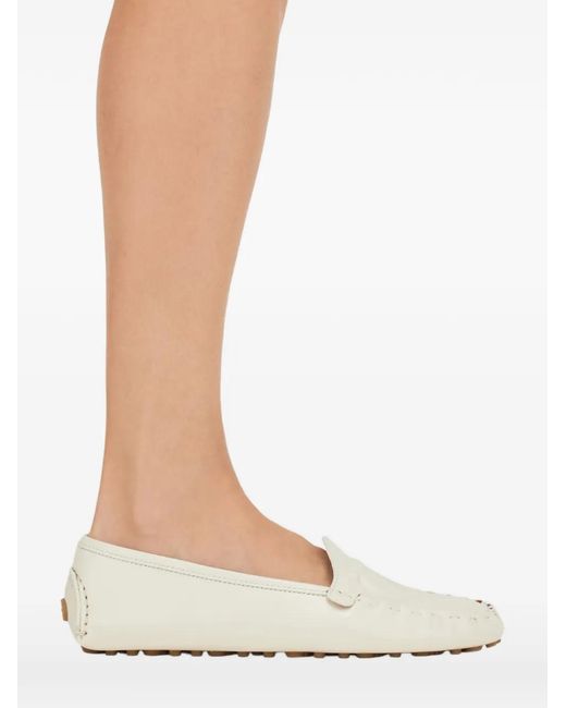 Ferragamo White Mocassins Gancini