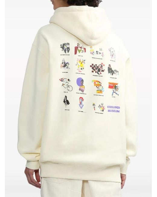 Kidsuper White Logo Cotton Blend Hoodie for men