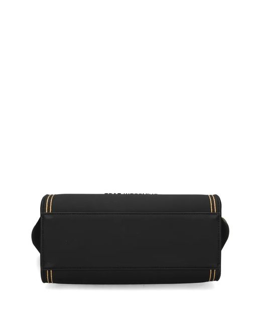 Love Moschino Black Logo-Plaque Stitched Tote Bag