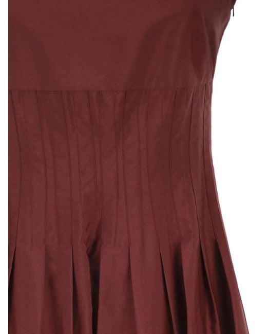 Max Mara Purple Robe Mi-Longue À Encolure Carrée