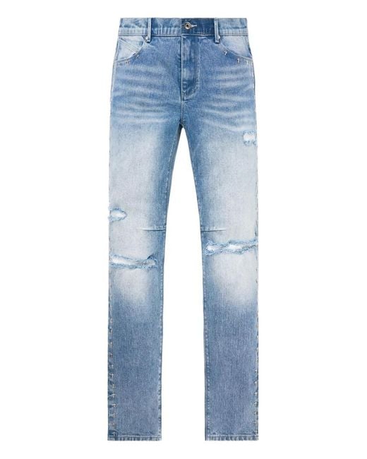 RTA Blue Bryant Cross-Print Skinny Jeans for men