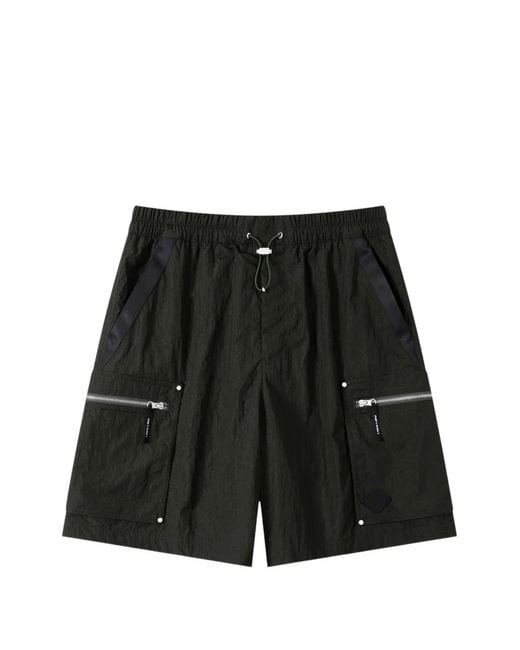 Spoonyard Black Zippered-Pocket Cargo Shorts