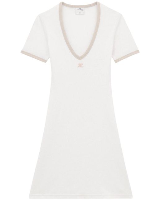 Courreges Mini-jurk Met Logopatch in het White