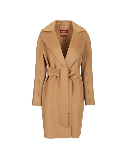 Max Mara Natural Belted Single-Breasted Coat
