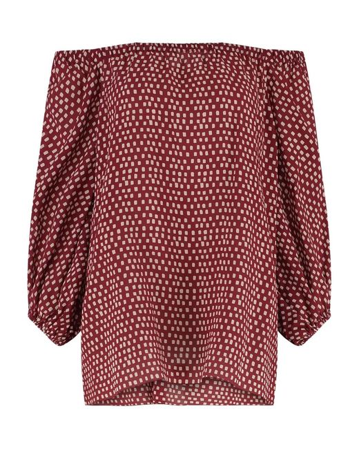 MARINELLA PICCINNO Red Off-Shoulder Tunic