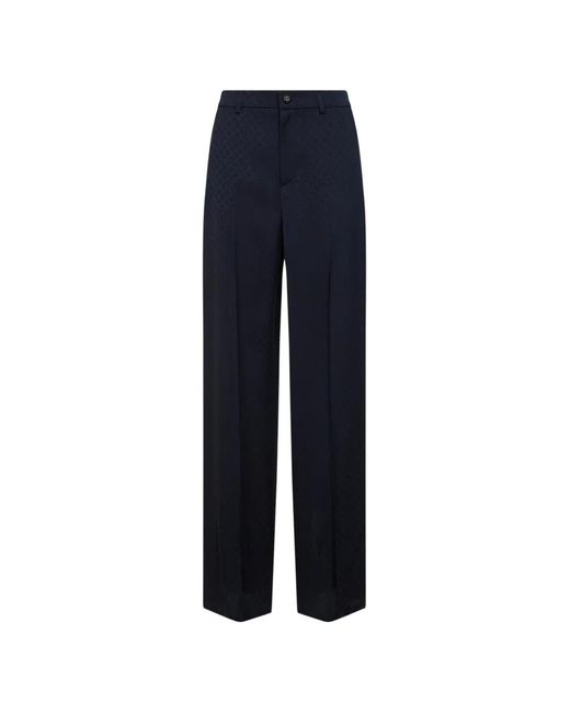 Gucci Blue Diamond-Jacquard Trousers