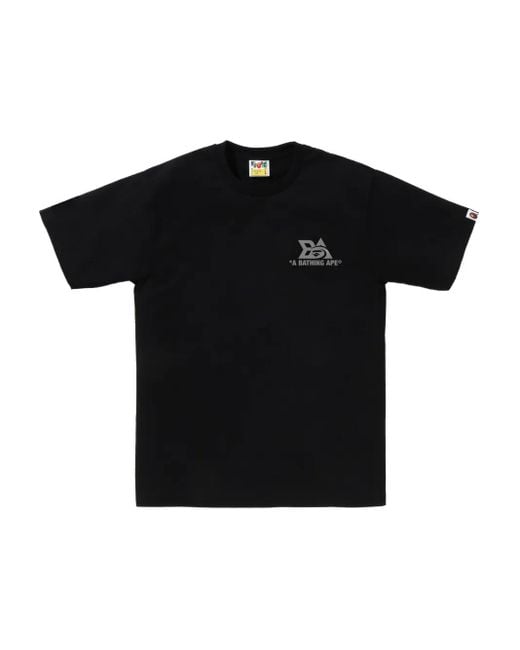 A Bathing Ape Black Graphic-Logo T-Shirt for men
