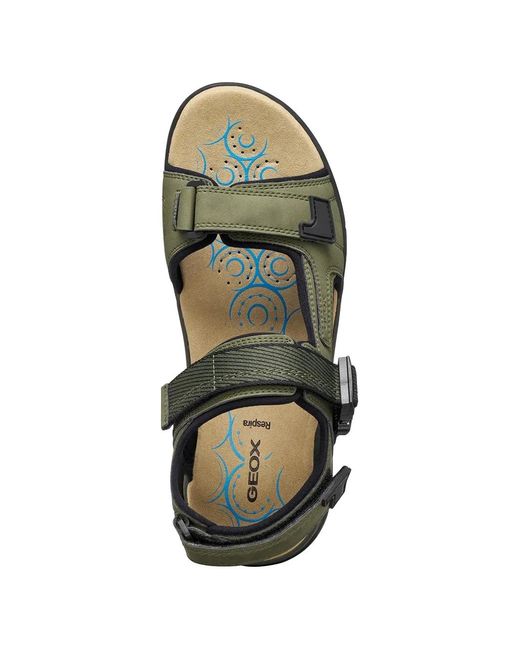Geox Green Touch-Strap Buckle-Fastening Sandals for men