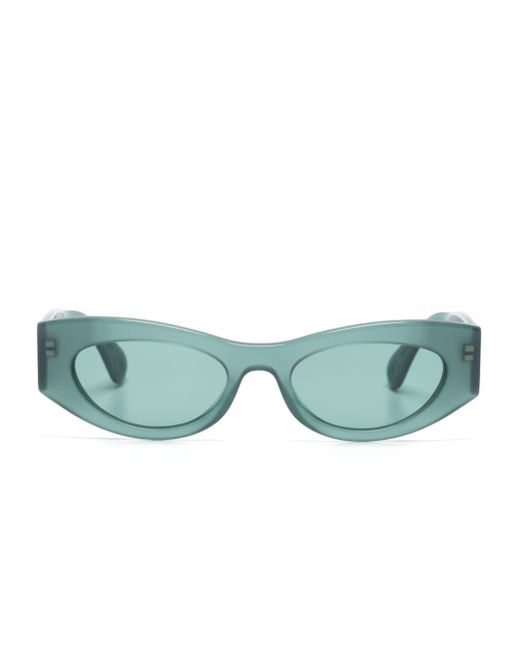 Lanvin Green Logo-lettering Rectangle-frame Sunglasses
