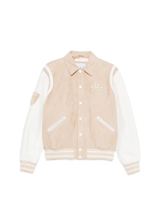 MVP WARDROBE Natural Appliqué Bomber Jacket