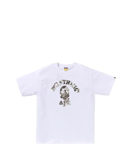 A Bathing Ape White Ape Head Logo-Print T-Shirt for men