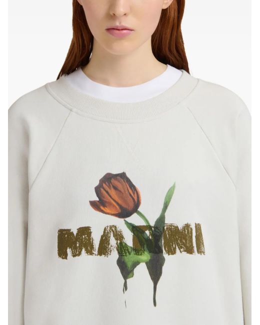 Marni フローラル スウェットシャツ White