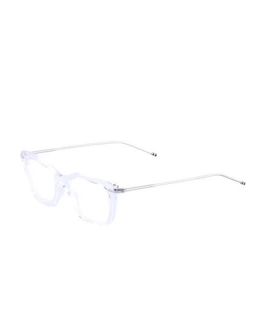 Thom Browne White Square-Frame Glasses