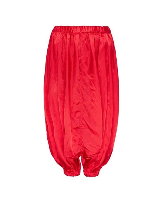 Comme des Garçons Red Elasticated-Waist Drop-Crotch Trousers