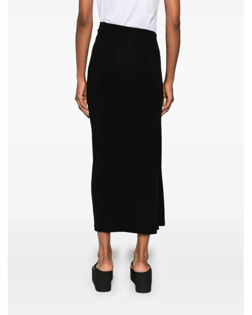Rabanne Black Ruched Midi Skirt