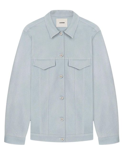 Aeron レザー シャツ Blue