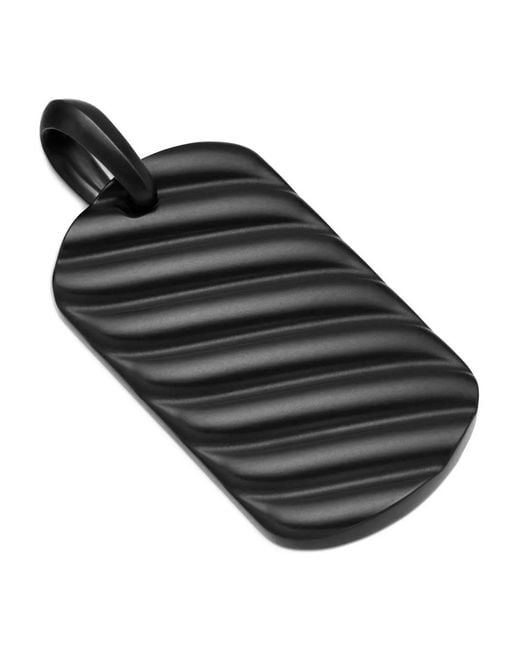 David Yurman Black Sculpted Cable Tag (35Mm) for men