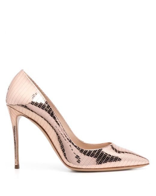 Casadei Julia Viper Pointed Toe Pumps in Pink | Lyst
