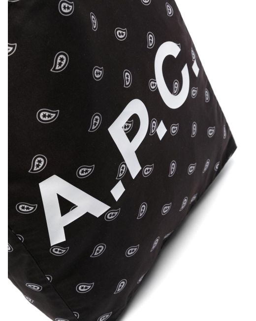 A.P.C. Black Lou Canvas Tote Bag for men
