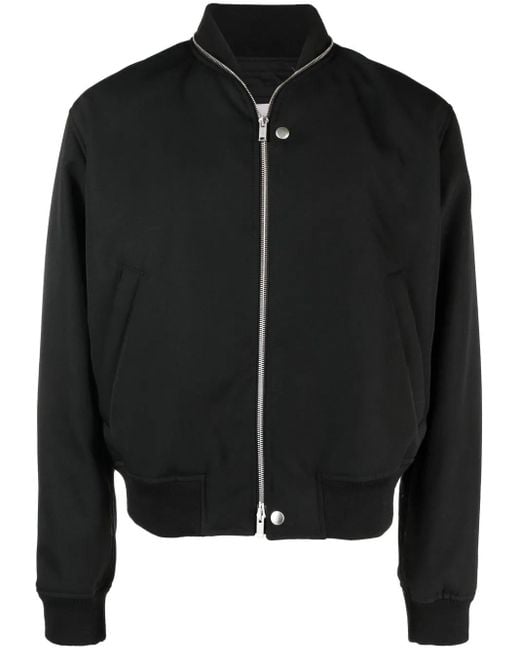 Jil Sander Black Wool Bomber Jacket for men