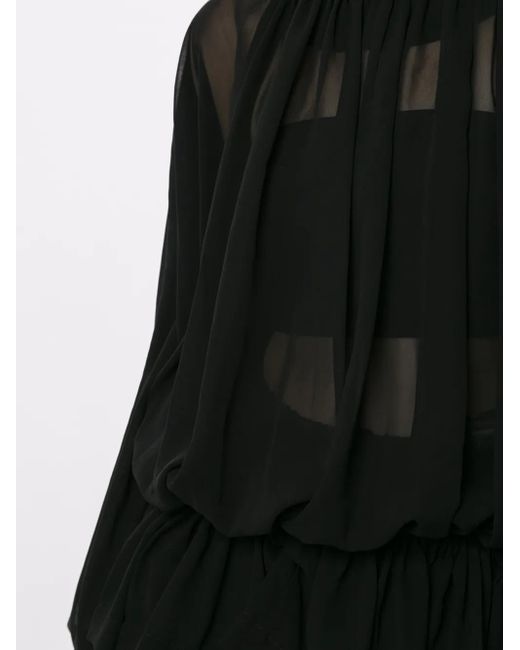 Comme des Garçons Black Draped Semi-Sheer Blouse