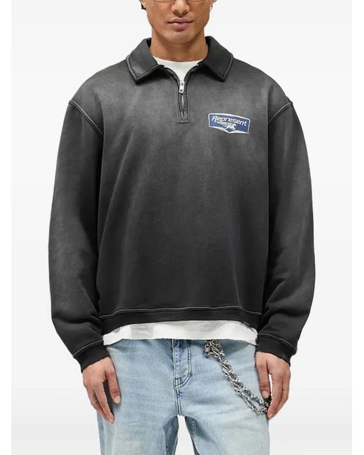 Represent Gray Nothing Faster Quarter Zip Sweatshirt for men