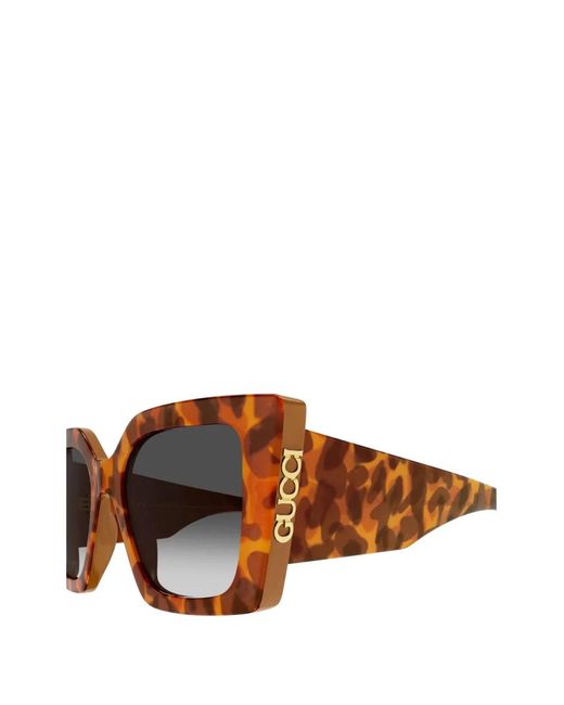 Gucci Brown Tortoiseshell-Effect Square-Frame Sunglasses for men