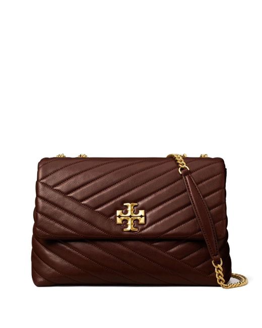 Tory Burch Brown Leather Quilted Shoulder Bag