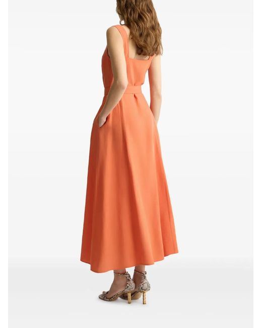Liu Jo Orange Maxi Dress With Sweetheart Neckline