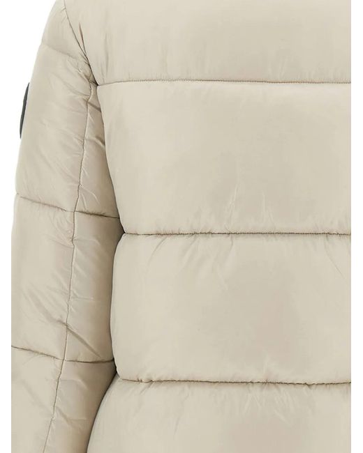 Save The Duck White Isla High-Neck Puffer Jacket