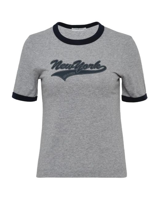 Rag & Bone Gray Ringer-Detail Tee