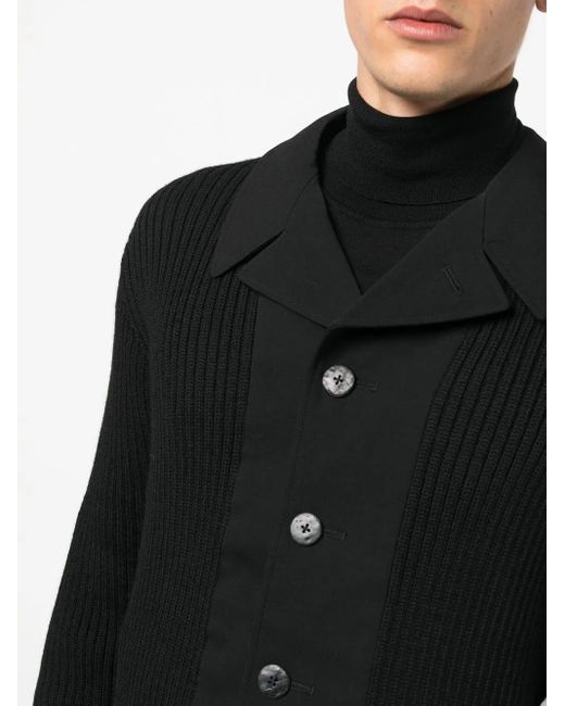 Yohji Yamamoto Black Blazer-Style Wool Cardigan for men