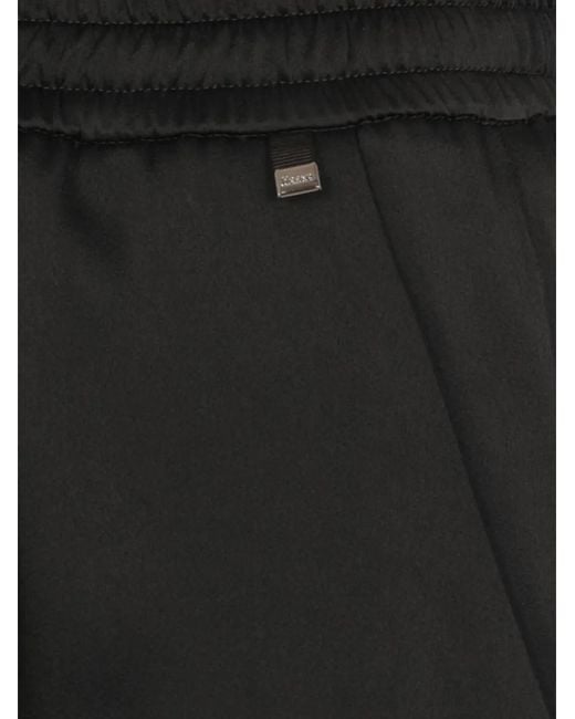 Herno Black Drawstring-Waist Trousers
