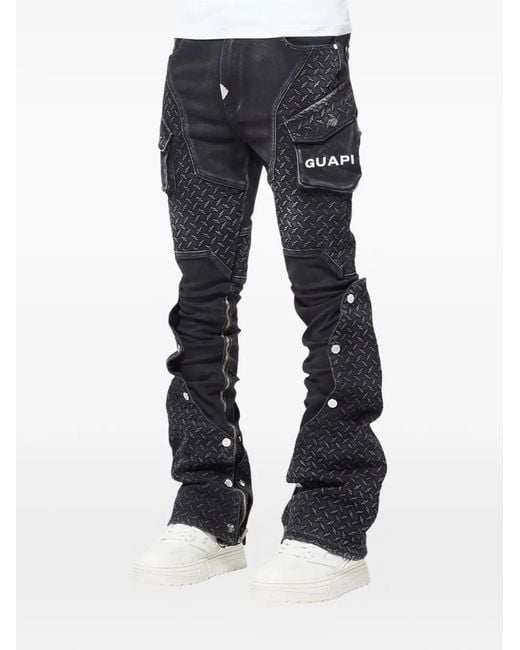 GUAPI Blue Jean Droit À Empiècements Patchwork for men