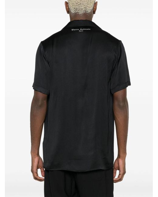 Camicia con stampa di Balmain in Black da Uomo