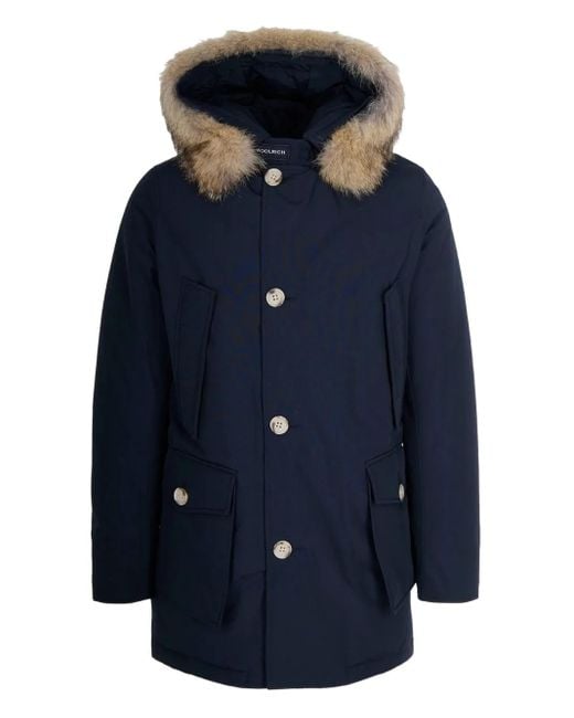 Woolrich Blue Hooded Jacket for men